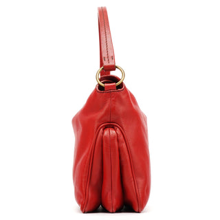 Miu Miu Red Leather Turnlock Shoulder Bag