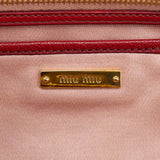 Miu Miu Red Pebbled Leather 2-Way Tote Bag