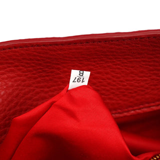 Miu Miu Red Pebbled Leather Piston Shoulder Bag