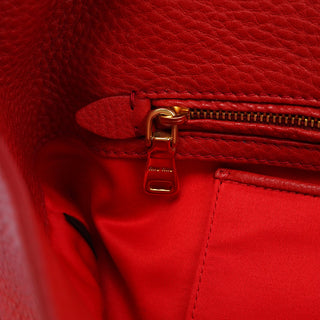 Miu Miu Red Pebbled Leather Piston Shoulder Bag