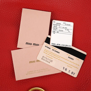 Miu Miu Red Pebbled Leather Piston Shoulder Bag