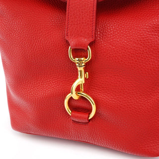 Miu Miu Red Pebbled Leather Piston Shoulder Bag