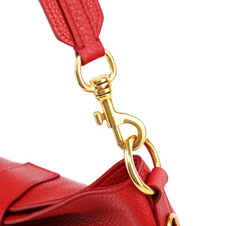Miu Miu Red Pebbled Leather Piston Shoulder Bag
