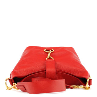 Miu Miu Red Pebbled Leather Piston Shoulder Bag