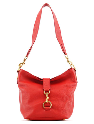 Miu Miu Red Pebbled Leather Piston Shoulder Bag