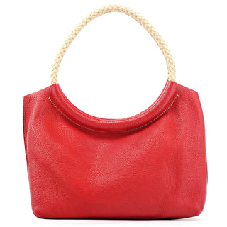 Miu Miu Red Pebbled Leather Rope Shoulder Bag