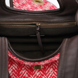 Miu Miu RR0599 Chevron Twin Red Wool Shoulder Bag