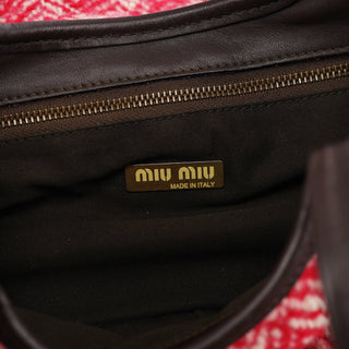 Miu Miu RR0599 Chevron Twin Red Wool Shoulder Bag