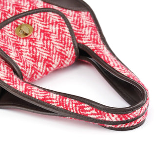 Miu Miu RR0599 Chevron Twin Red Wool Shoulder Bag