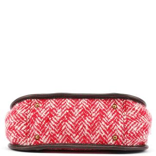 Miu Miu RR0599 Chevron Twin Red Wool Shoulder Bag