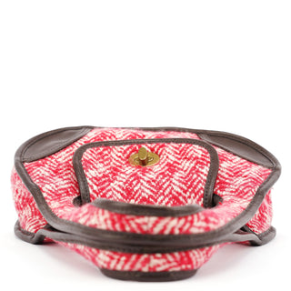 Miu Miu RR0599 Chevron Twin Red Wool Shoulder Bag