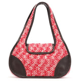 Miu Miu RR0599 Chevron Twin Red Wool Shoulder Bag