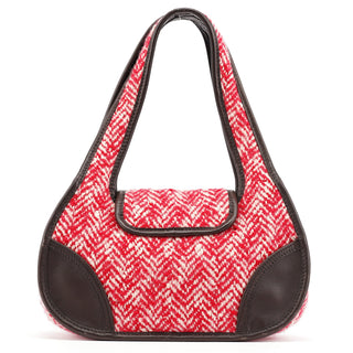 Miu Miu RR0599 Chevron Twin Red Wool Shoulder Bag