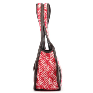 Miu Miu RR0599 Chevron Twin Red Wool Shoulder Bag