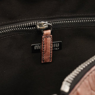 Miu Miu Soft Pink Croc Embossed Leather Bag
