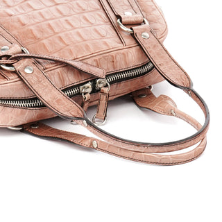 Miu Miu Soft Pink Croc Embossed Leather Bag