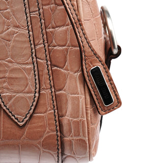Miu Miu Soft Pink Croc Embossed Leather Bag