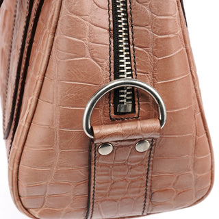 Miu Miu Soft Pink Croc Embossed Leather Bag