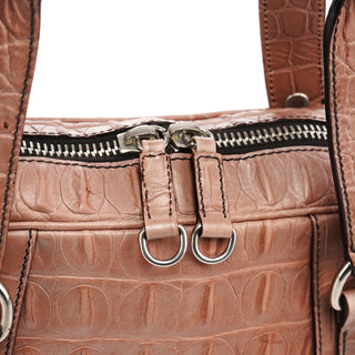 Miu Miu Soft Pink Croc Embossed Leather Bag