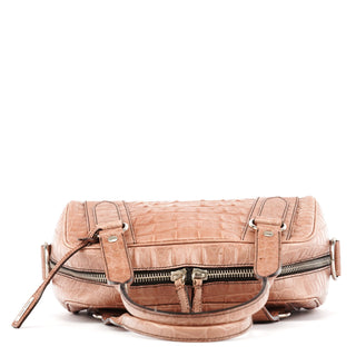 Miu Miu Soft Pink Croc Embossed Leather Bag
