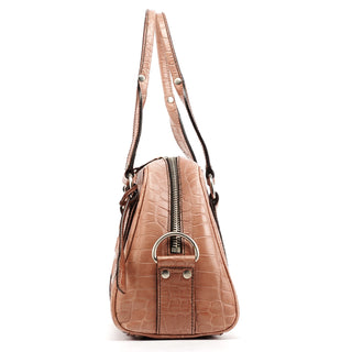 Miu Miu Soft Pink Croc Embossed Leather Bag