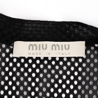 Miu Miu Spring 2000 Black Sheer Mesh Bow Tie Runway Blouse