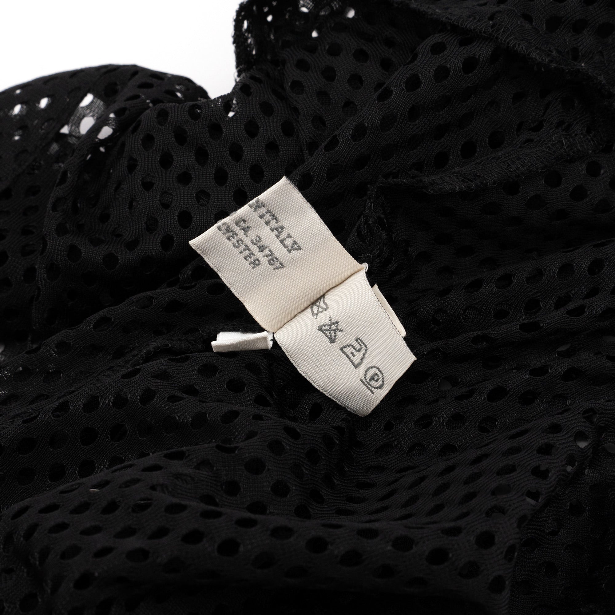 Miu Miu Spring 2000 Black Sheer Mesh Bow Tie Runway Blouse