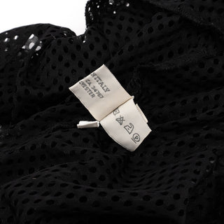 Miu Miu Spring 2000 Black Sheer Mesh Bow Tie Runway Blouse