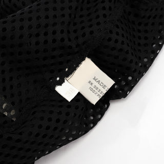 Miu Miu Spring 2000 Black Sheer Mesh Bow Tie Runway Blouse