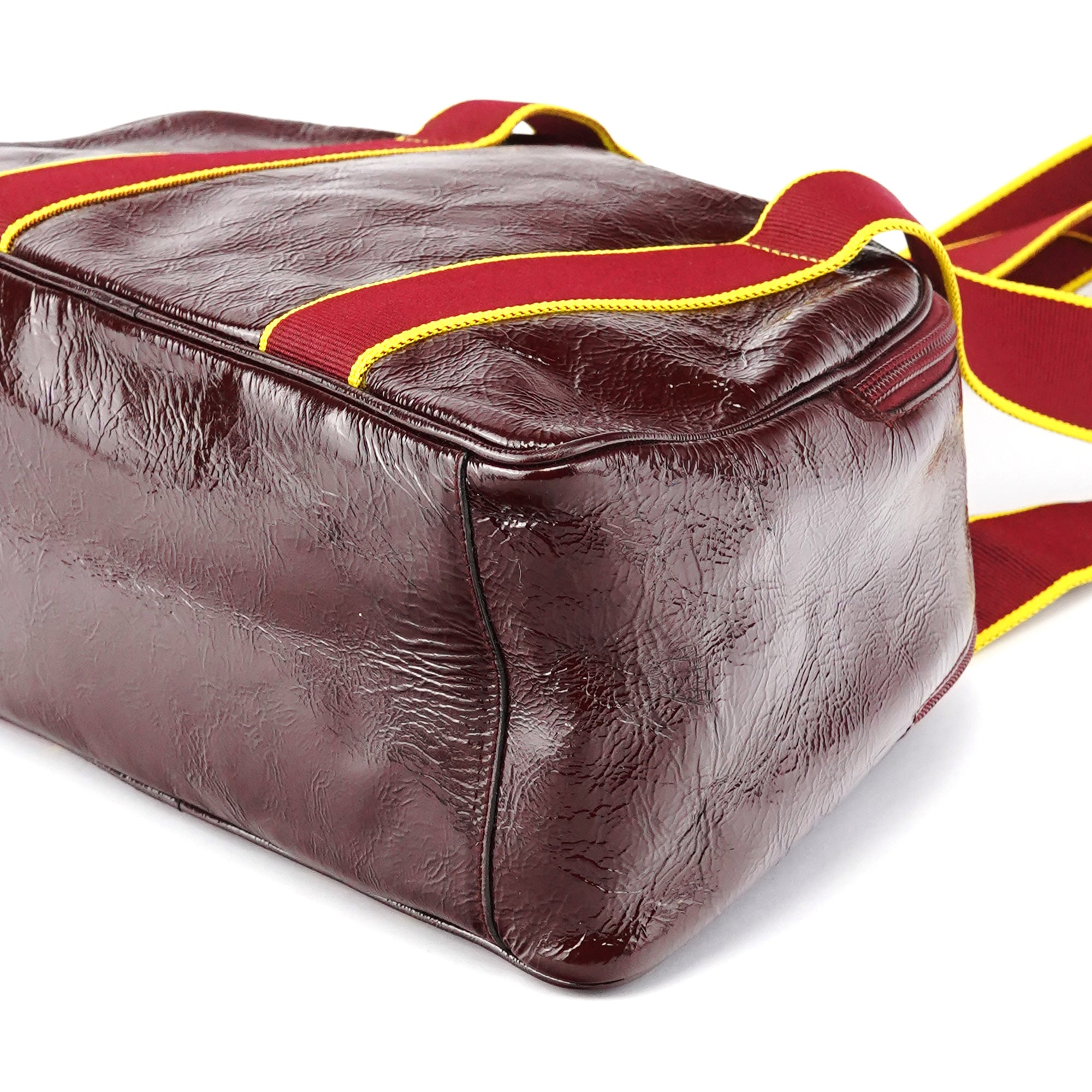 Miu Miu Printemps 2000 Sac bowling en cuir verni bordeaux