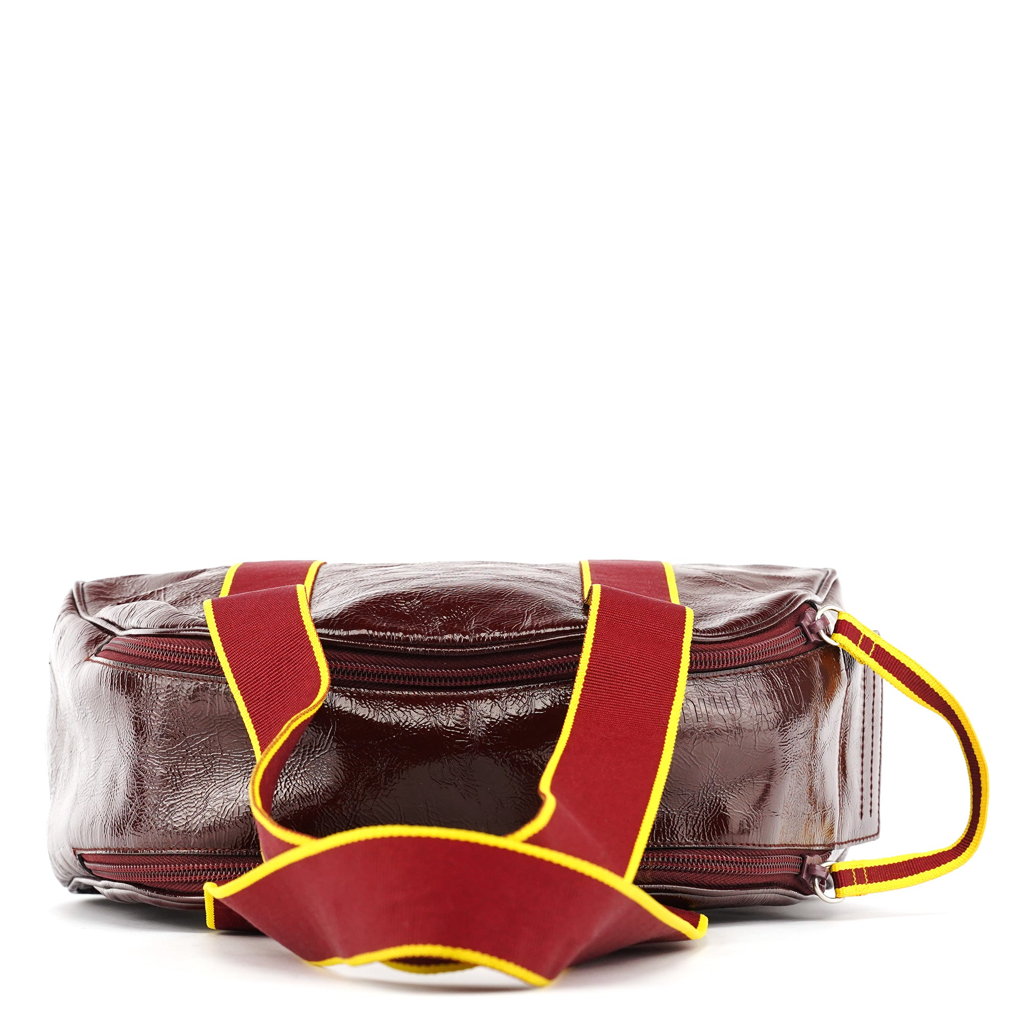 Miu Miu Printemps 2000 Sac bowling en cuir verni bordeaux