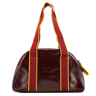 Miu Miu Spring 2000 Burgundy Patent Leather Bowling Bag