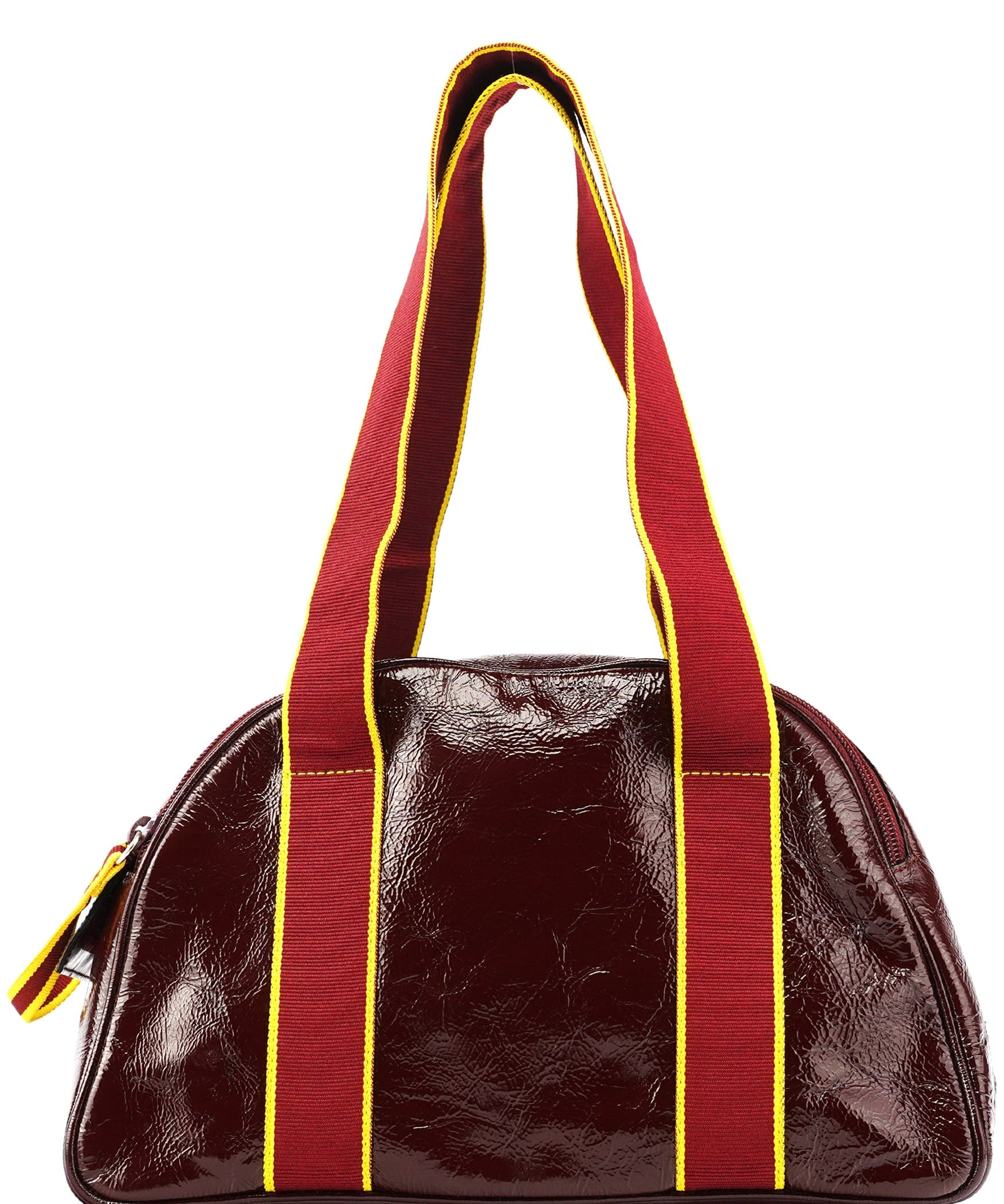 Miu Miu Spring 2000 Burgundy Patent Leather Bowling Bag