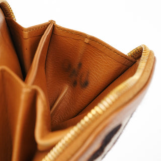 Miu Miu Tan Calfhair Leopard Bow Wallet