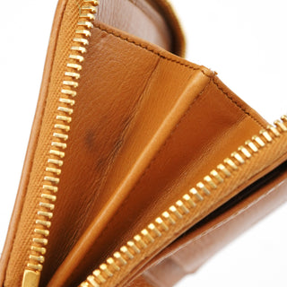 Miu Miu Tan Calfhair Leopard Bow Wallet