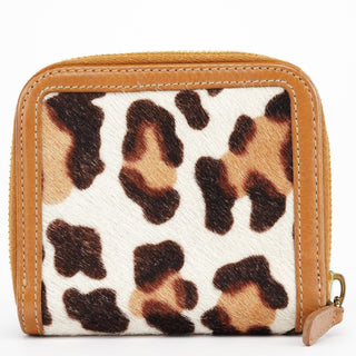 Miu Miu Tan Calfhair Leopard Bow Wallet
