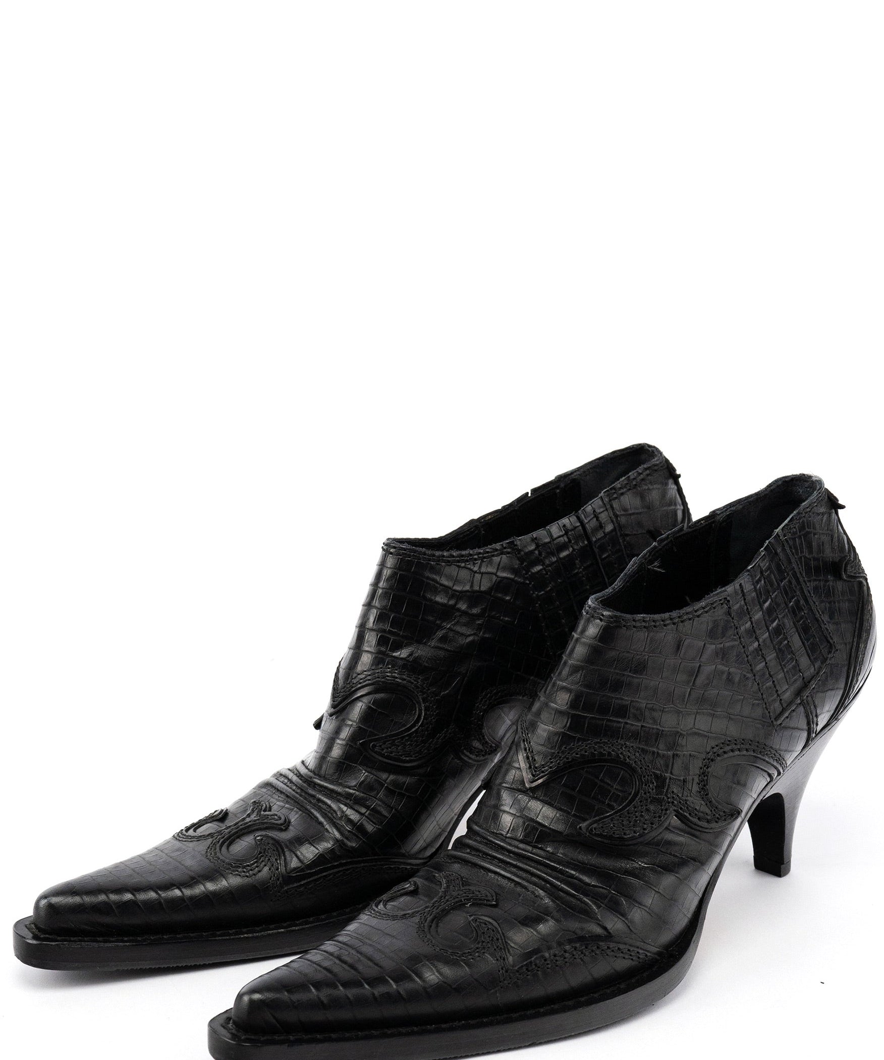 Miu Miu Western Cowboy Heeled Ankle Boots