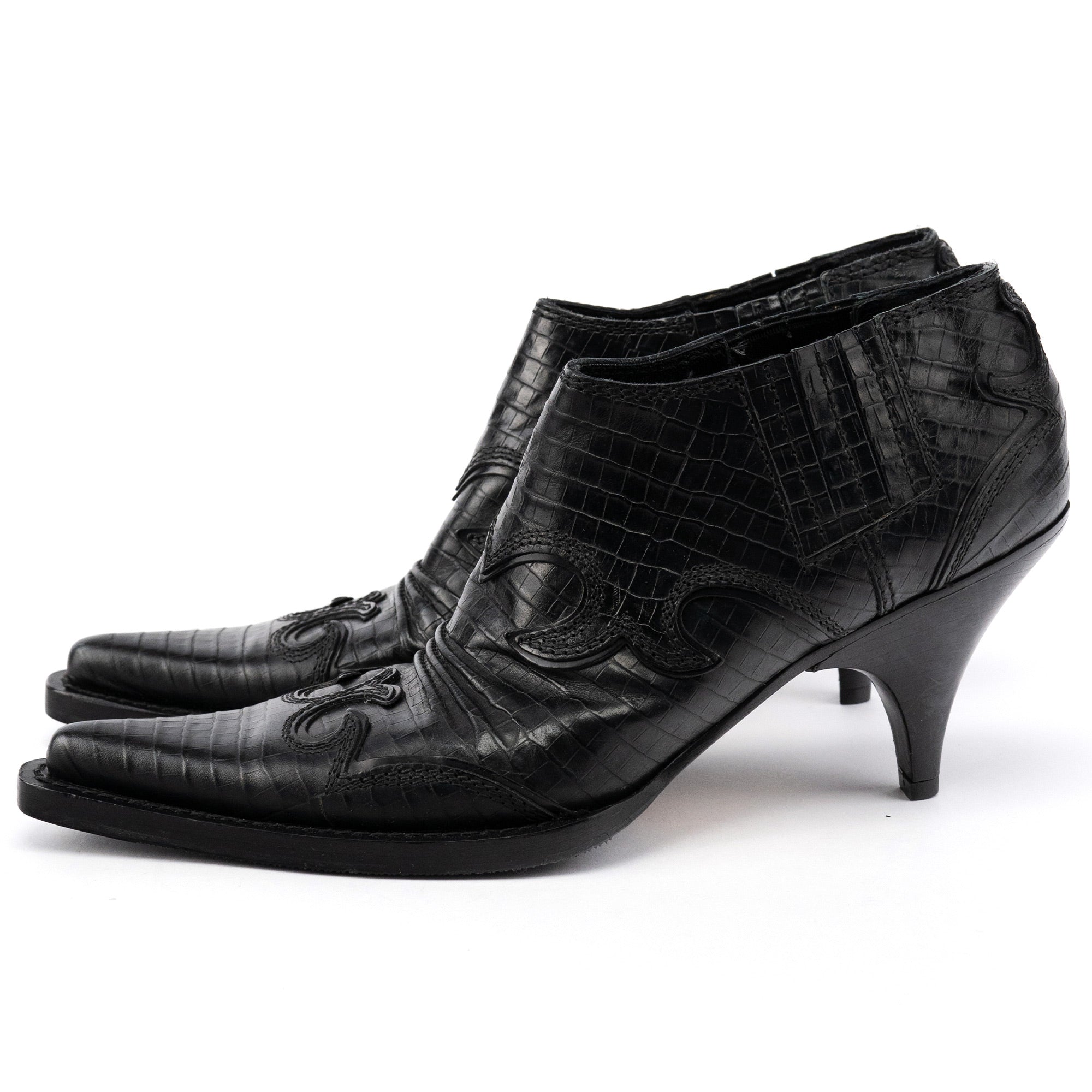 Miu Miu Western Cowboy Heeled Ankle Boots