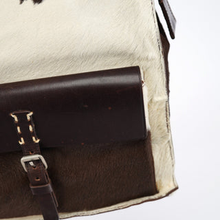 Miu Miu White Brown Calf Hair Tote Bag