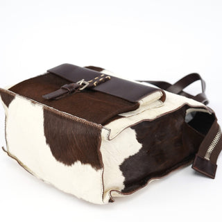 Miu Miu White Brown Calf Hair Tote Bag