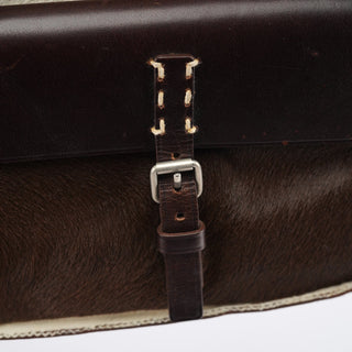 Miu Miu White Brown Calf Hair Tote Bag