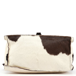 Miu Miu White Brown Calf Hair Tote Bag