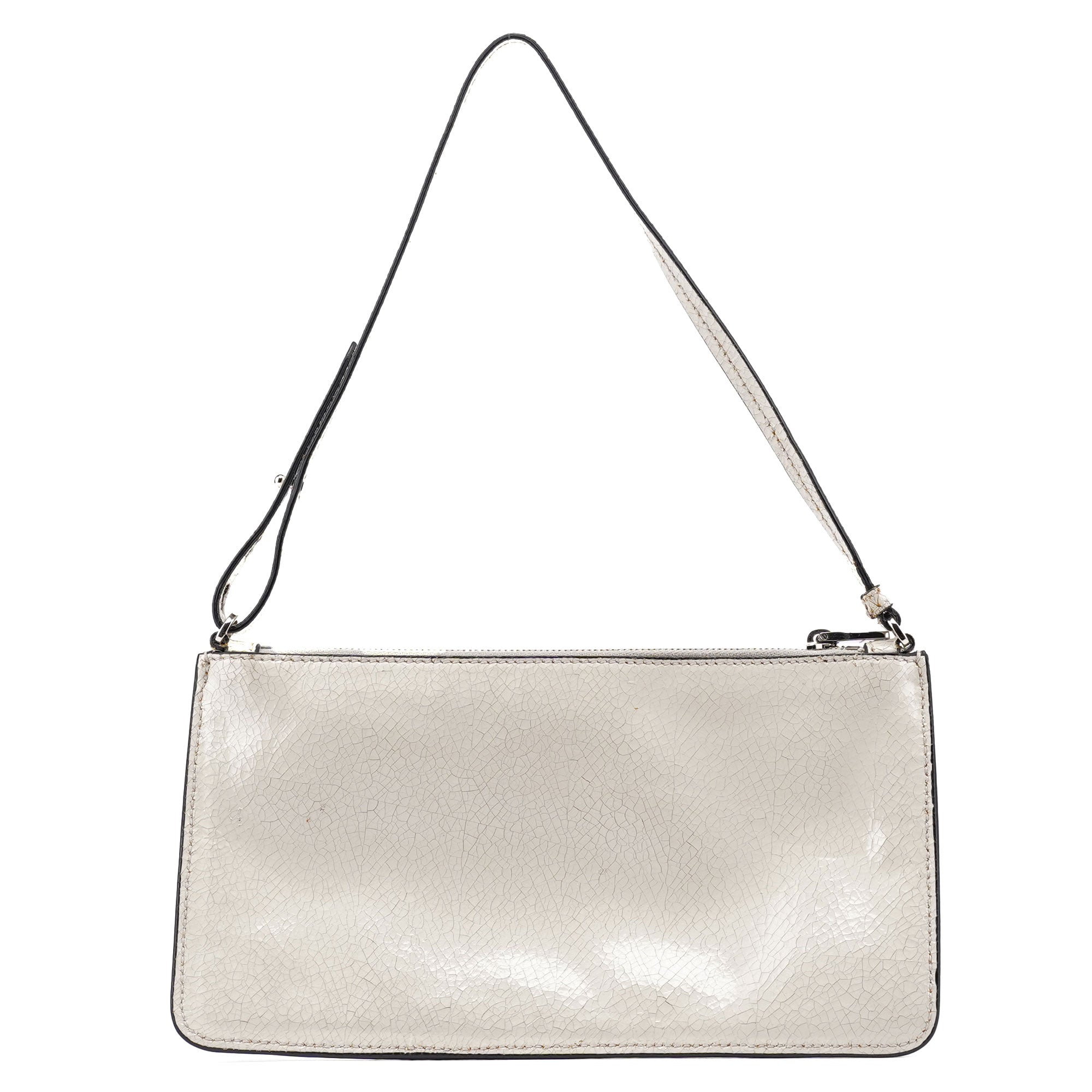 Miu Miu Mini sac hobo en cuir craquelé blanc