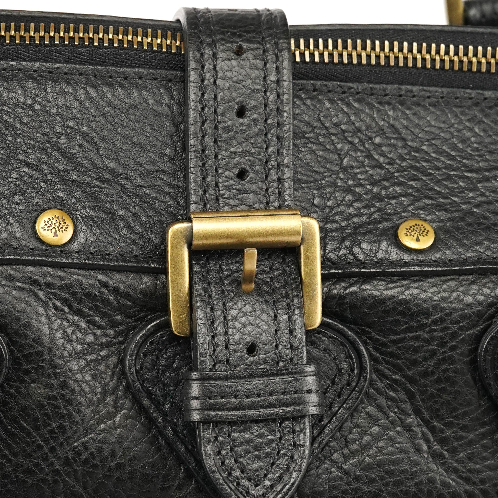 Mulberry Sac Bayswater clouté en cuir noir