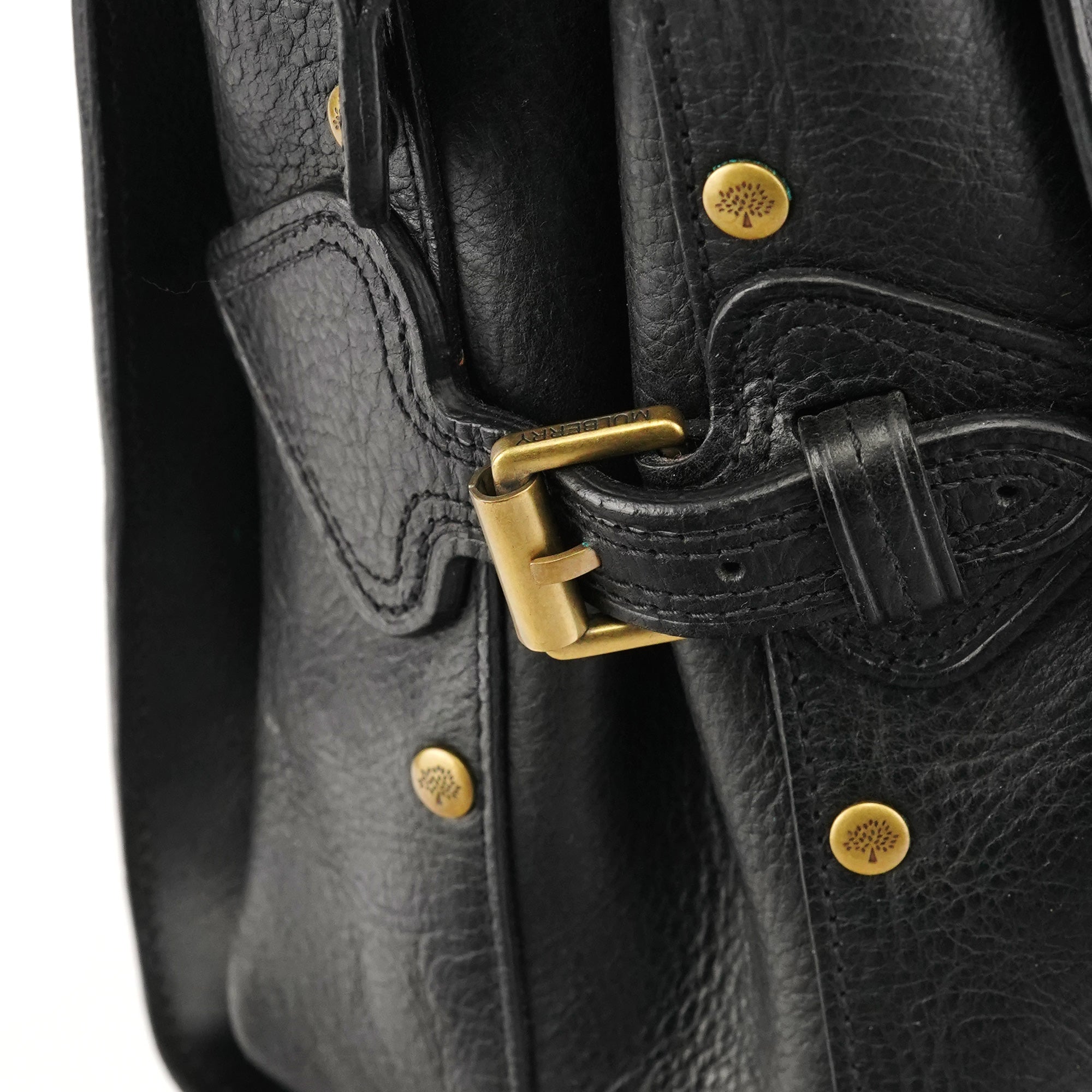 Mulberry Sac Bayswater clouté en cuir noir
