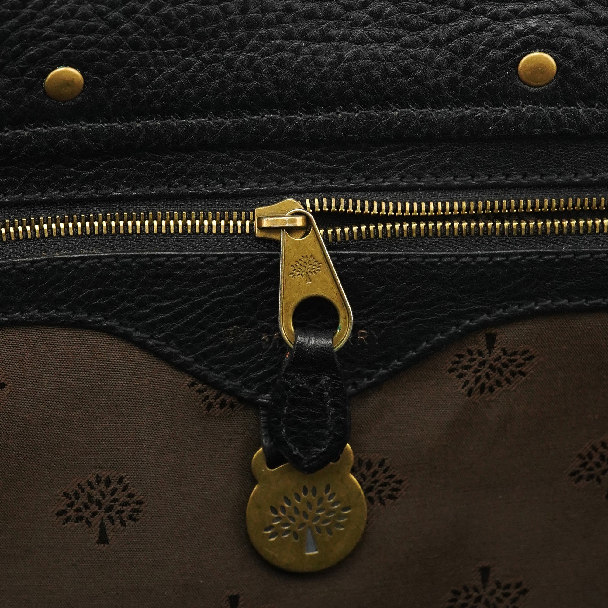 Mulberry Sac Bayswater clouté en cuir noir