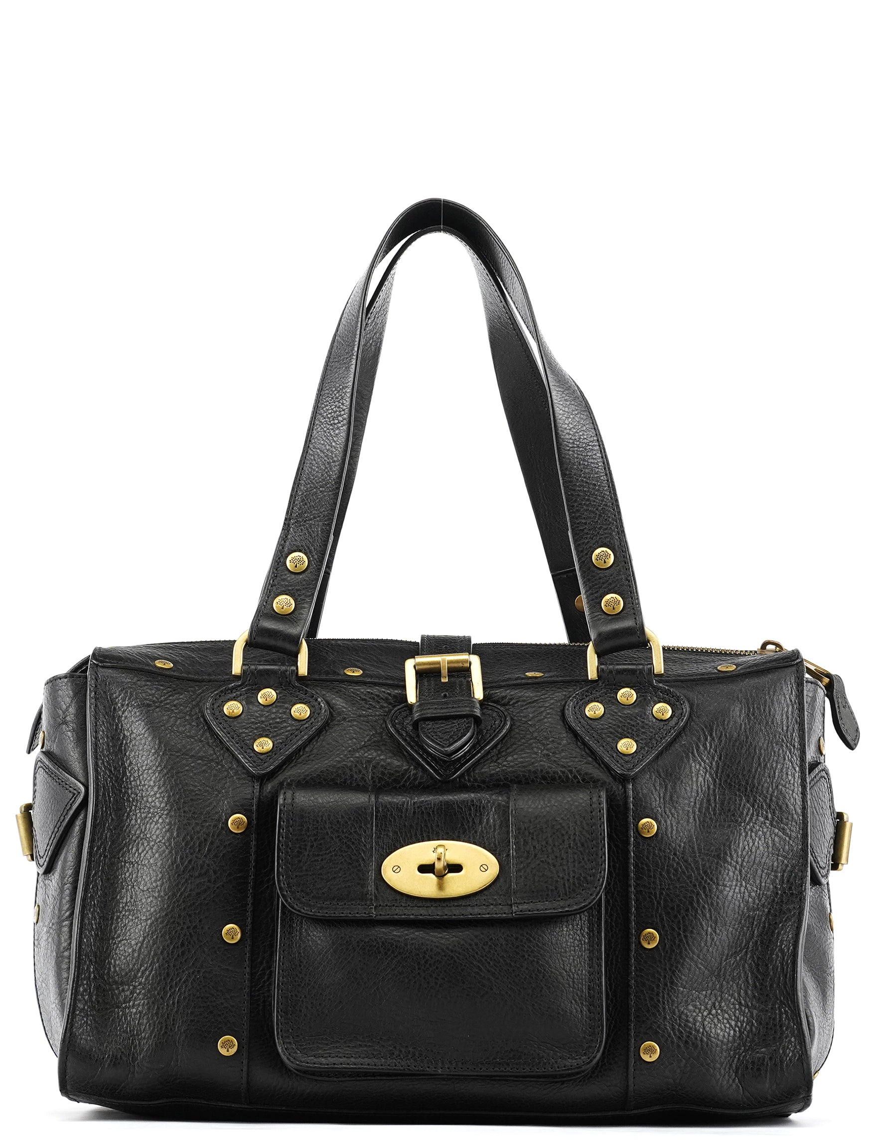 Mulberry Sac Bayswater clouté en cuir noir