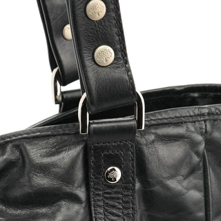 Mulberry Black Leather Buckle Pocket Tote Bag