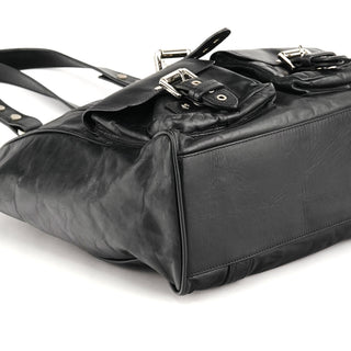 Mulberry Black Leather Buckle Pocket Tote Bag