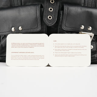 Mulberry Black Leather Buckle Pocket Tote Bag
